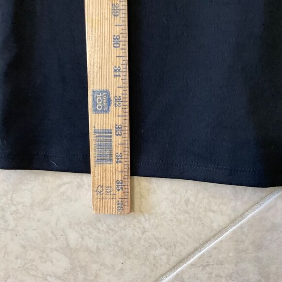 Gap Black Ponte Knit Little Black shift Dress size small tulip bell sleeves - Picture 9 of 12